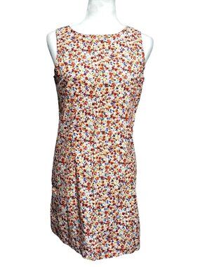 Cottage Summer Dress Ditzy Calico Bright Floral Knee Length Original TY Wear Wom